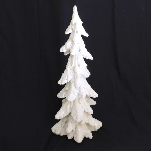 NEW 18” SNOW COVERED CHRISTMAS WINTER FOREST PINE TREE RESIN DECORATION - Picture 1 of 10